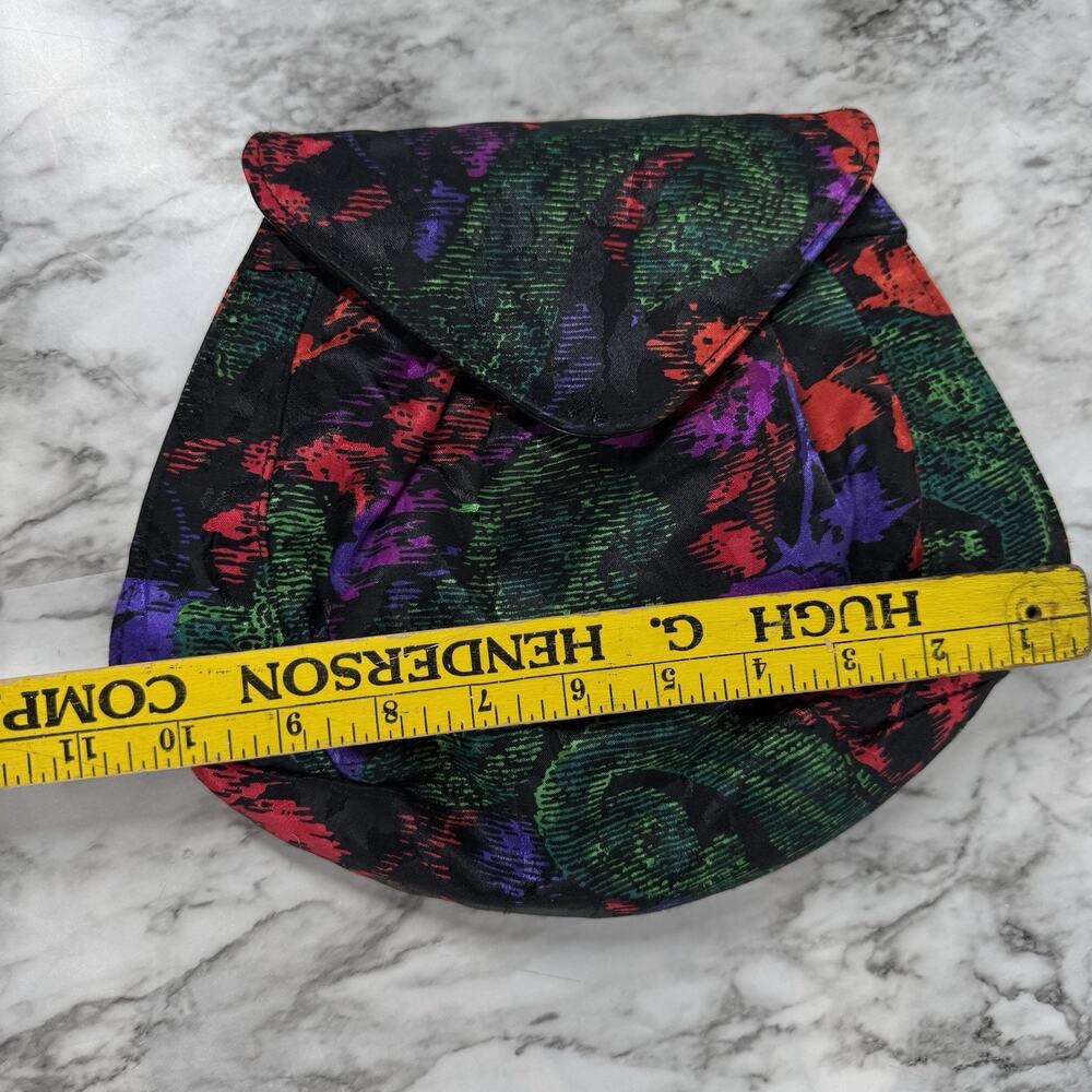 Vintage J. Renee Floral Clutch Crossbody Evening Bag Abstract Pleated Purse - Picture 11 of 12